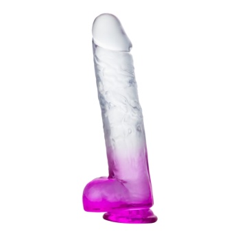 MYST COLOR Dildo Realistik Jel Dokuda Vantuzlu Ultra Yumuşak Şeffaf Mor Yapay Penis