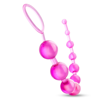 Anal Beads Pull Ring Tutma Halkalı Dereceli Toplar Silikon Pembe Anal Boncuk