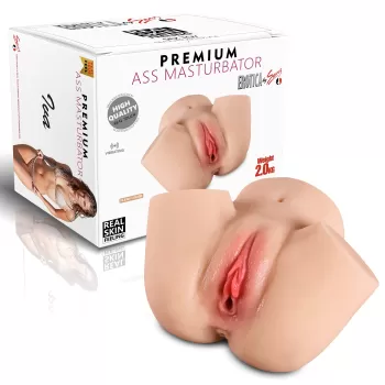 Iva - Realistik Anal Vajinal 2 in 1 Titreşimli Suni Kalça Vajina