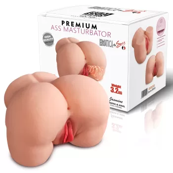 Jasmine - Realistik Anal Vajinal Sesli İleri Geri Hareketli Emişli ve Titreşimli Suni Kalça Vajina