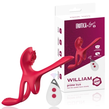 William Şarjlı Kumandalı Klitoris G Nokta Vibratör Perine Uyarıcı Testis ve Penis Halkası