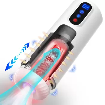 MAX Akıllı Isıtmalı İnleme Sesli İleri Geri Hareketli Emiş Titreşimli Vajina Otomatik Mastürbatör