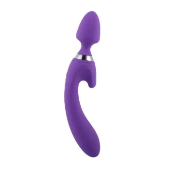 LEBOOM Çift Taraflı Klitoris ve G-Spot Uyarıcı Wand Massager Dildo Vibratör - Mor