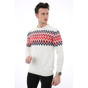 Baklava Desenli Kalın Kışlık Erkek Günlük Triko Kazak