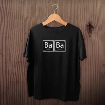 Babalar Günü Baskılı T-shirt - Siyah