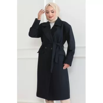 Düğmeli İçi Astarlı Kaşmir Kaşe Kaban - Laci