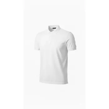 Erkek Pike Kumaş Düğmeli Yaka Regular Fit Günlük Kısa Kol Tişört T-shirt - Beyaz