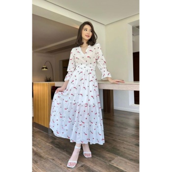 Kırmızı Gipeli Vual Elbise