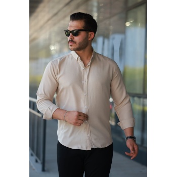 Erkek Uzun Kollu Regular Sofya Keten Gömlek