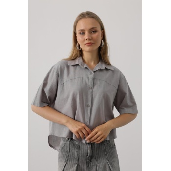 Yarım Kol Gömlek - Gri
