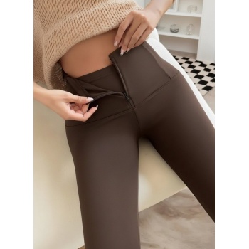 Kadın Yüksek Bel önden Fermuarlı Dalgıç Tayt