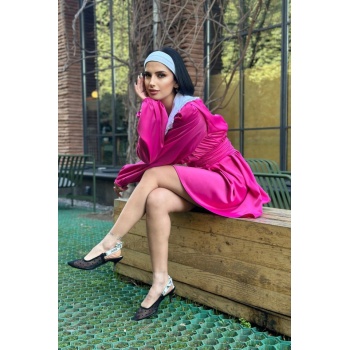 Fuşya Bebe Yakalı Elbise