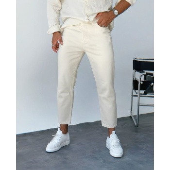 Erkek Krem Renk Mom Jean