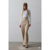 Beli Yarım Lastikli Palazzo Pantolon - Camel