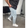 Erkek Buz Mavi Yırtık Detaylı Boyfriend Kalıp Jeans