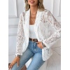 Kadın Uzun Kollu Yakalı önü Açık Dantelli Ceket