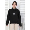 Baskılı Yarım Fermuarlı Kız Çocuk Sweatshirt