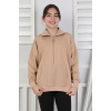 Yarım Fermuarlı Kapüşonlu Kız Çocuk Sweatshirt