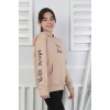 Baskılı Kapüşonlu Kız Çocuk Sweatshirt