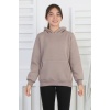 Şardonlu 3 İplik Kapşonlu Kız Çocuk Sweatshirt