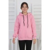 Şardonlu 3 İplik Kapşonlu Kız Çocuk Sweatshirt
