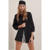 Siyah Oversize Uzun Basic Gömlek 3900
