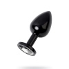 Metal Clear Taşlı Siyah Anal Plug Küçük Boy
