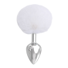 Paslanmaz Çelik Beyaz Tavşan Kuyruklu Pürüzsüz Silver Bunny Tail Metal Anal Butt Plug