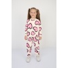 Üç İplik Şardonlu Kalp Baskılı Kız Çocuk Günlük Takım