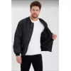 Erkek Düz Bomber Ceket - Siyah