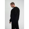 Uzun Kol Bisiklet Yaka Basic SweatShirt - Siyah
