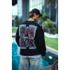 Uzun Kol Bisiklet Yaka Ön Ve Arka Baskılı SweatShirt - Siyah