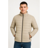 Erkek Bomber Mont Ceket – Su İtici Kumaş, Kapitone Astarlı, Fermuarlı, Kışlık - Bej