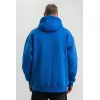 Erkek Saks Mavi Double Oversize 3 İplik Pamuklu Kapüşonlu Kanguru Cepli Sweatshirt Hoodie - Saks Mavi