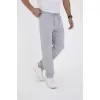 Erkek Üç İplik Basic Eşofman Boru Paça İpli Pantolon - Gri