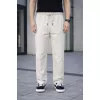 Erkek Keten Cepli Çıma Dikişli Jogger Buggy Pantalon Rahat Kalıp - Krem