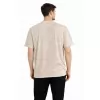 Erkek Asit Yıkama Bisiklet Yaka Kısa Kollu Oversize T-Shirt Tişört - Bej