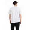 Erkek Asit Yıkama Bisiklet Yaka Kısa Kollu Oversize T-Shirt Tişört - Beyaz