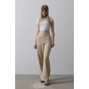 Beli Yarım Lastikli Palazzo Pantolon - Camel