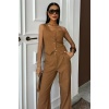 Tek Omuz Büstiyer Plazzo Pantolon Viscon Takım 10159