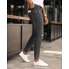 Erkek Koyu Gri Yırtık Detaylı Boyfriend Jean 