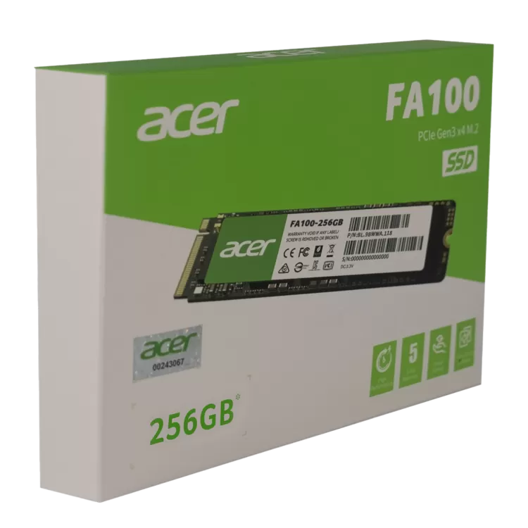 ACER Acer FA100 PCIe NVMe 256GB Bilgisayar Çevre Birimleri