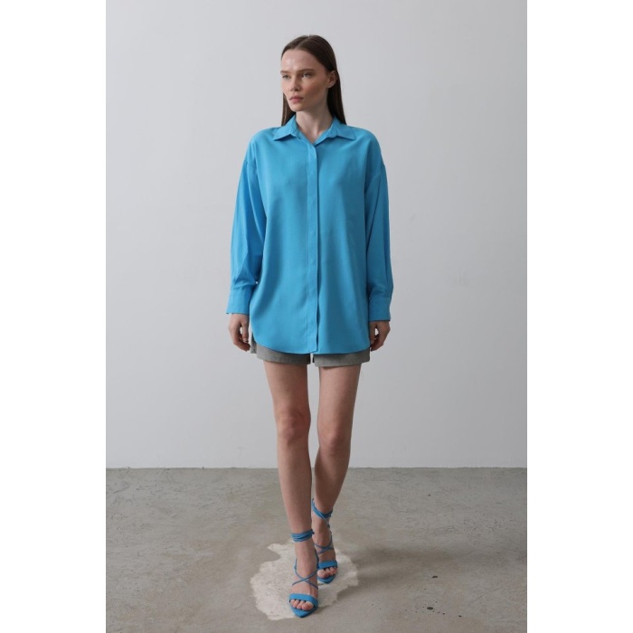 Uzun Kol Gömlek - Turkuaz