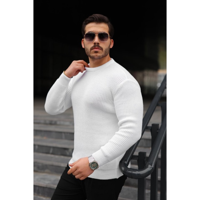 Erkek Bisiklet Yaka Örme Kazak