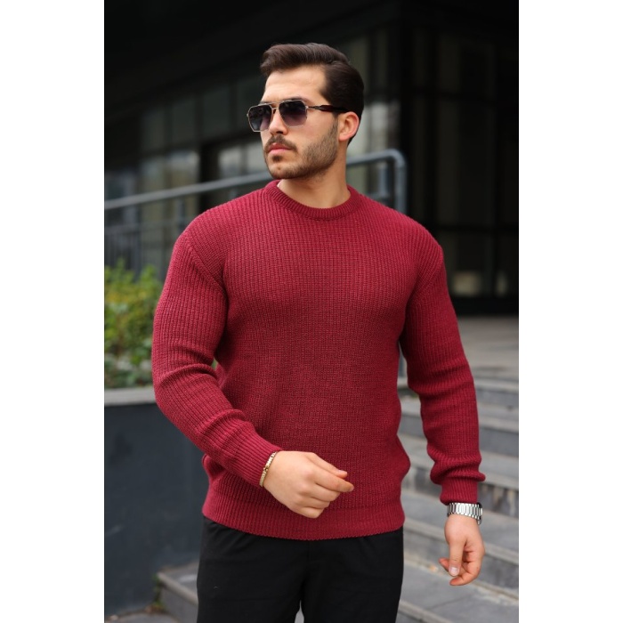 Erkek Bisiklet Yaka Örme Kazak