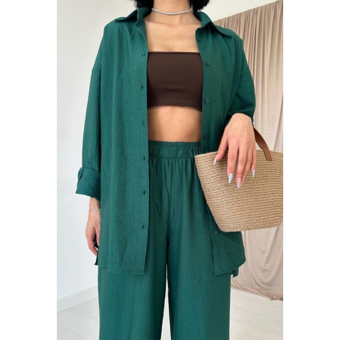 Zümrüt Alice Gömlek Ve Bol Kesim Pantolon Takım