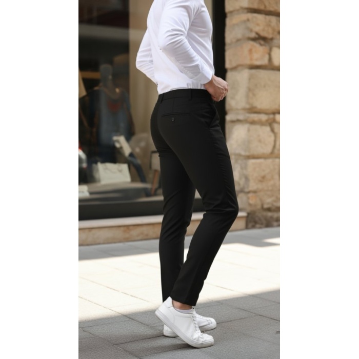 Erkek Slim Fit Likralı Gabardin Pantolon