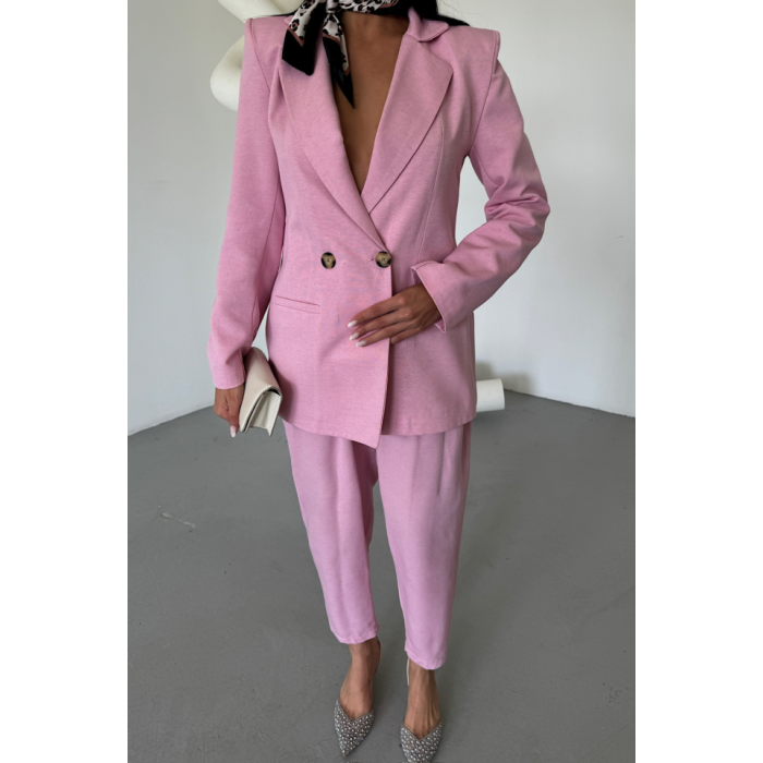 KETEN CEKET - PANTOLON TAKIM - Pembe