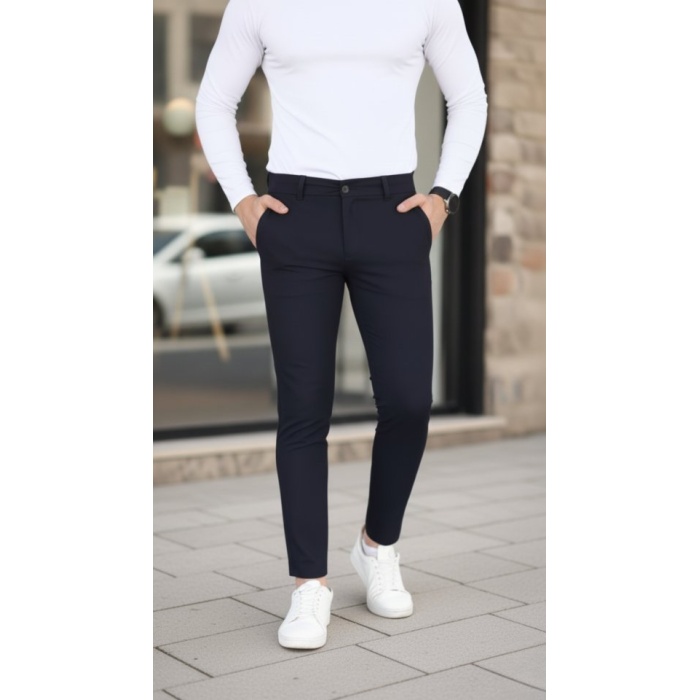 Erkek Slim Fit Likralı Gabardin Pantolon