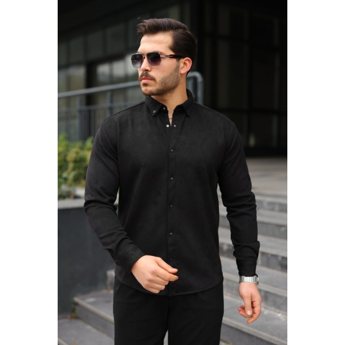 Erkek Uzun Kollu Süet Gömlek